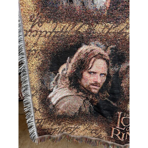 Lord Of The Rings Tapestry Throw Blanket Gandalf Legolas Aragorn Frodo 59" x 48" - Picture 5 of 5